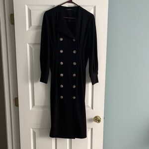 WConcept Classic Black Double-Breasted Women's Dress